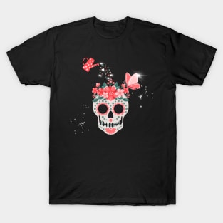 Mental health watering skull flowers T-Shirt